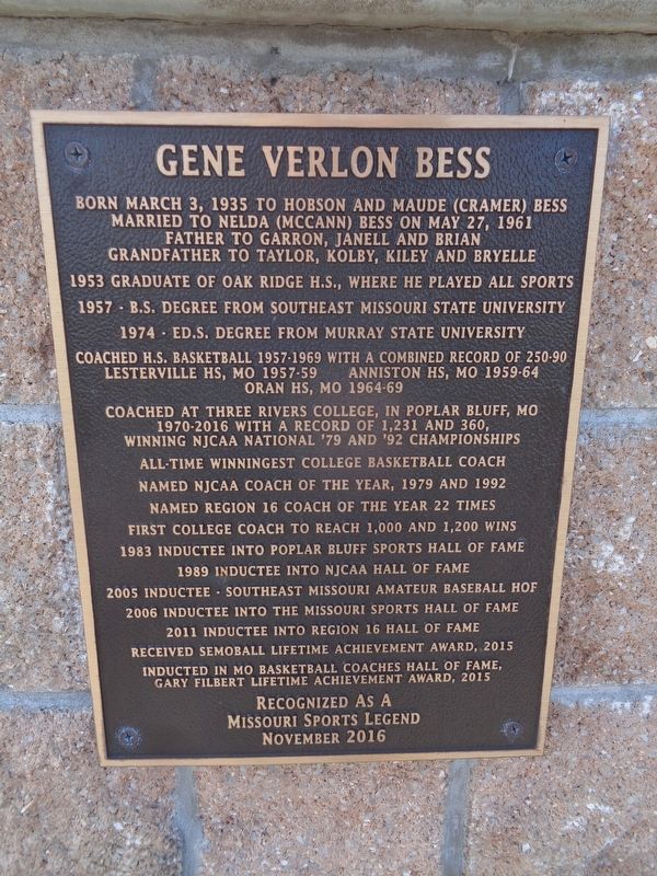 Gene Verlon Bess Marker image. Click for full size.