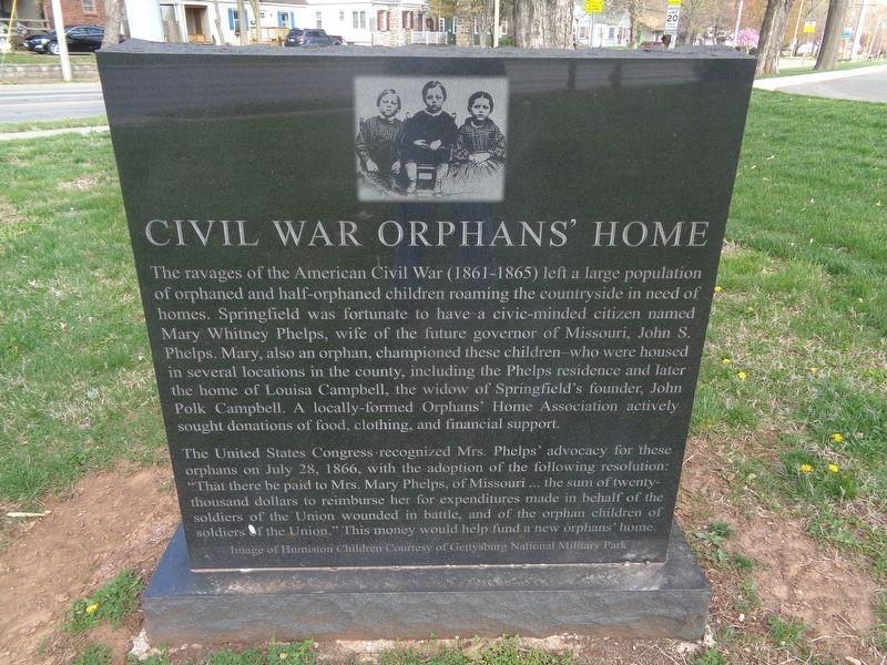 Civil War Orphans' Home Marker image. Click for full size.