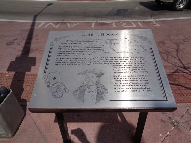 Wild Bill's Shootout Marker. Click for full size. Wild Bill's Shootout Marker image. Click for full size.