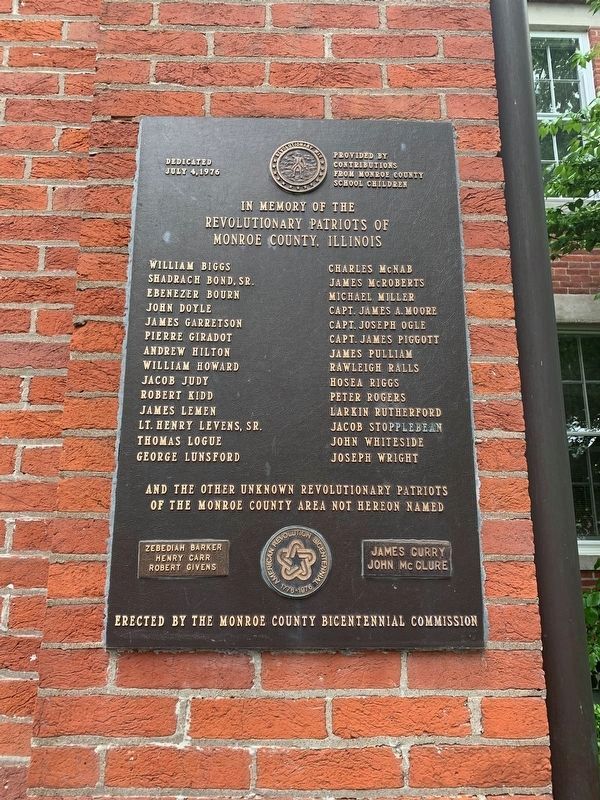 Revolutionary Patriots of Monroe County, Illinois Marker. Click for full size. Revolutionary Patriots of Monroe County, Illinois Marker image. Click for full size.