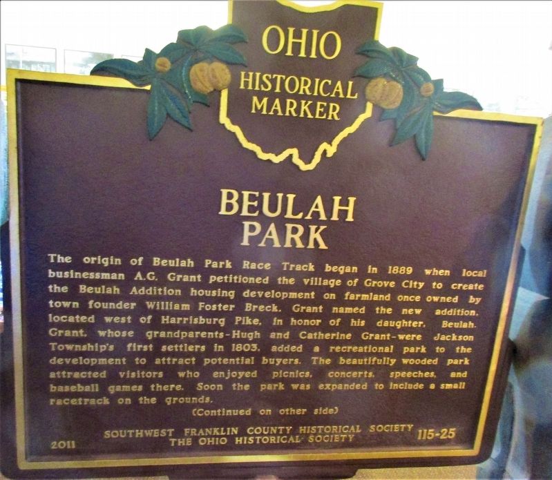 Beulah Park Marker image. Click for full size.