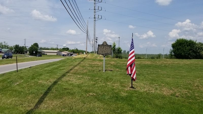The view of the Route of Advance Marker from the road. Click for full size. The view of the Route of Advance Marker from the road image. Click for full size.