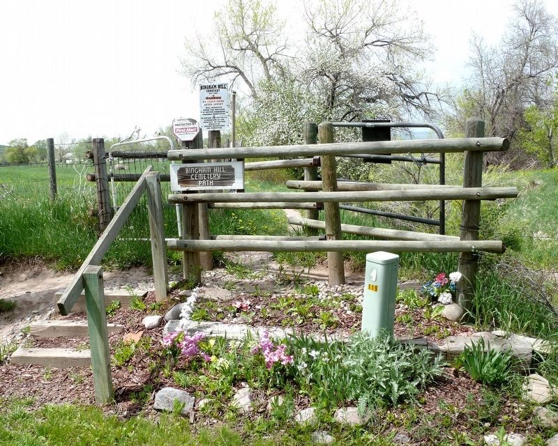 Bingham Hill Historic Cemetery, Gate at the Roadside entry image. Click for full size.