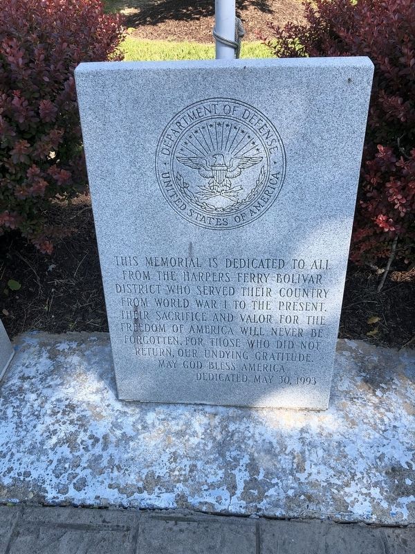 Harpers Ferry Bolivar Veterans Memorial image. Click for full size.