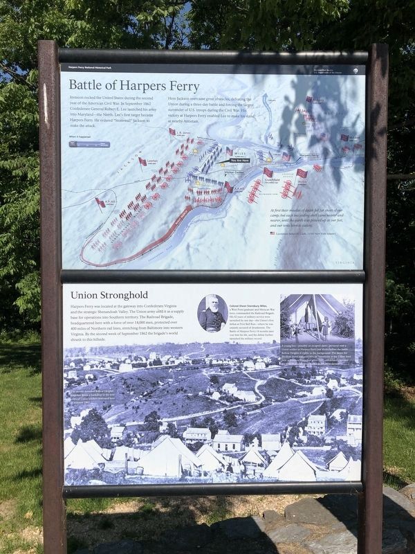 Battle of Harpers Ferry / Union Stronghold Marker image. Click for full size.