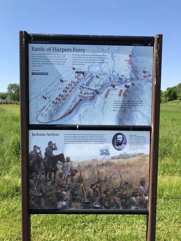 Battle of Harpers Ferry / Jackson Arrives Marker image. Click for full size.