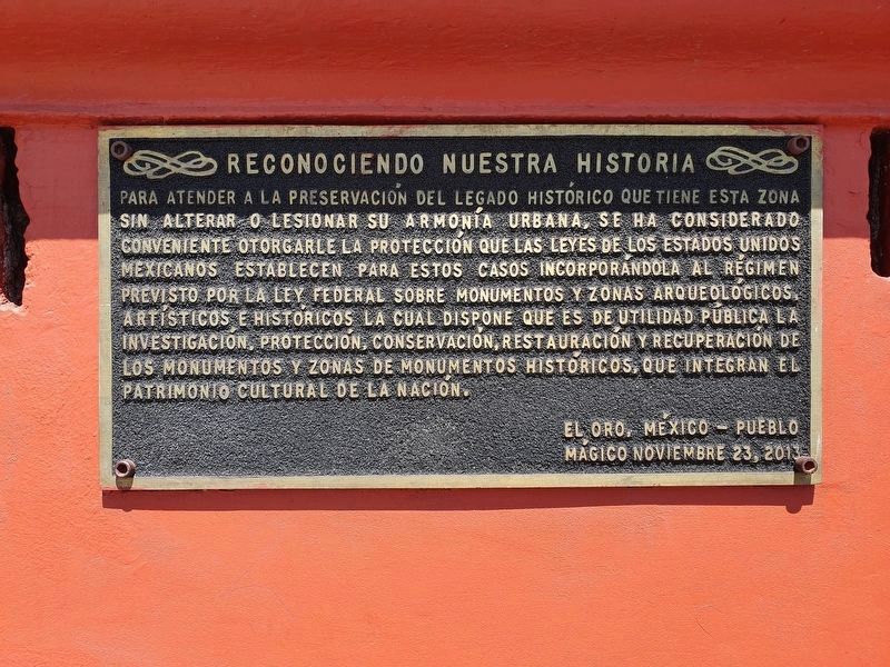 An additional tablet on protection of heritage sites in Mexico image. Click for full size.