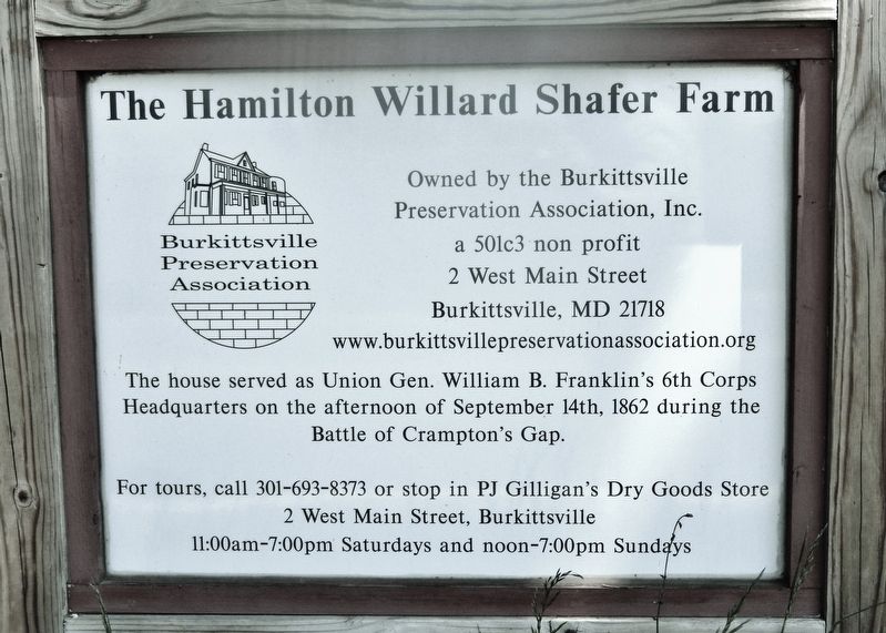 The Hamilton Willard Shafer Farm Marker image. Click for full size.
