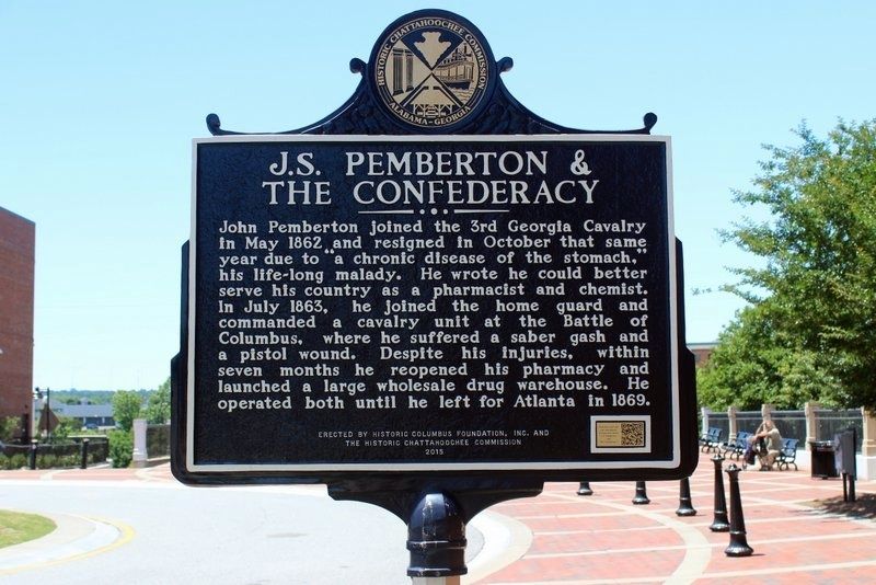 J.S. Pemberton & the Confederacy side of marker image. Click for full size.