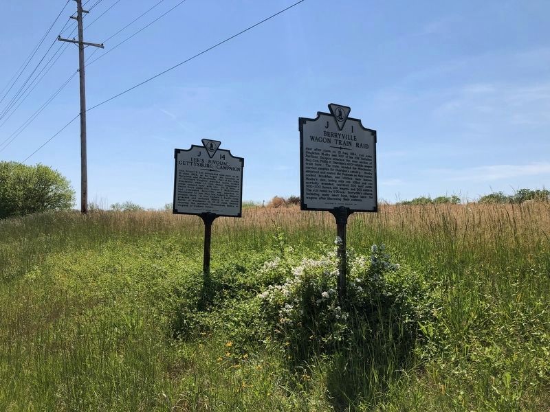 Berryville Wagon Train Raid Marker. Click for full size. Berryville Wagon Train Raid Marker image. Click for full size.