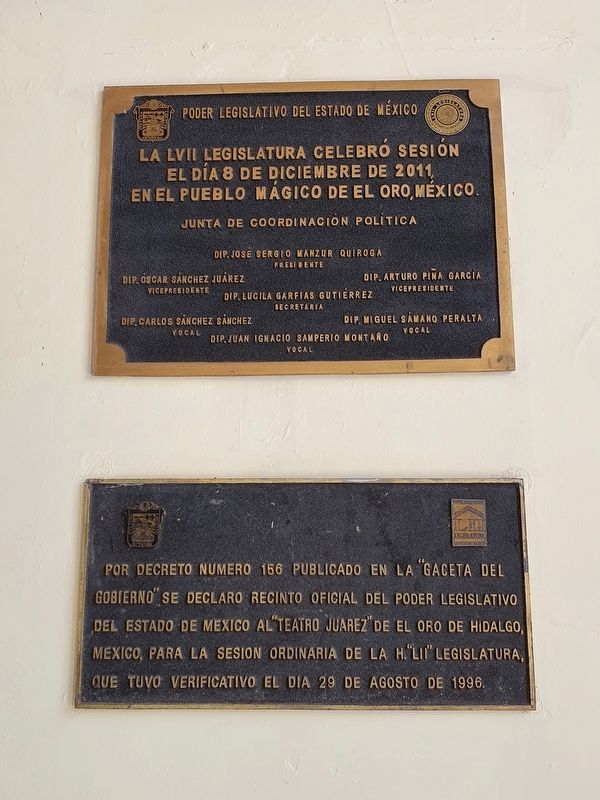 State Legislatures in El Oro Marker. Click for full size. State Legislatures in El Oro Marker image. Click for full size.