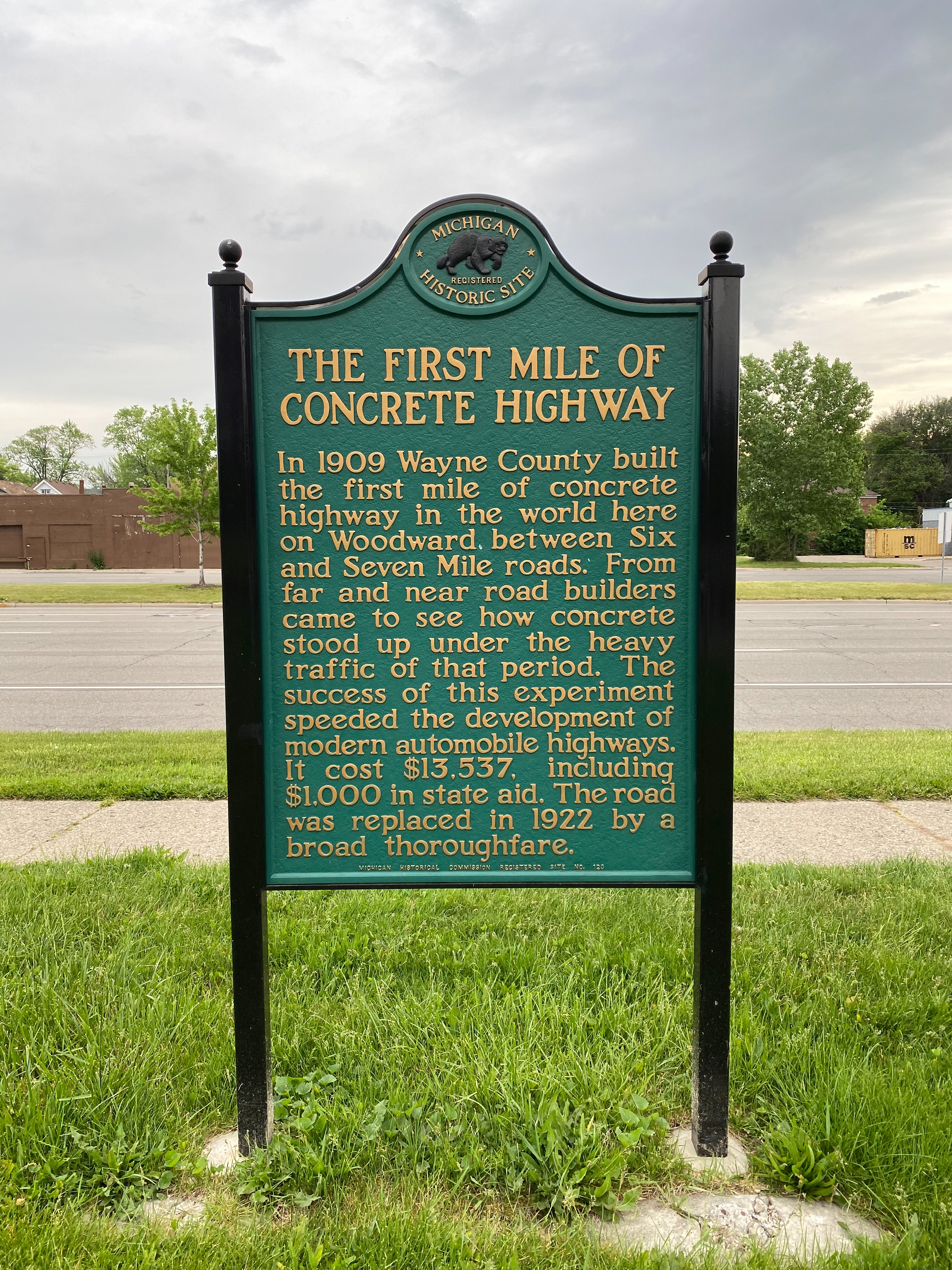 The First Mile of Concrete Highway Marker