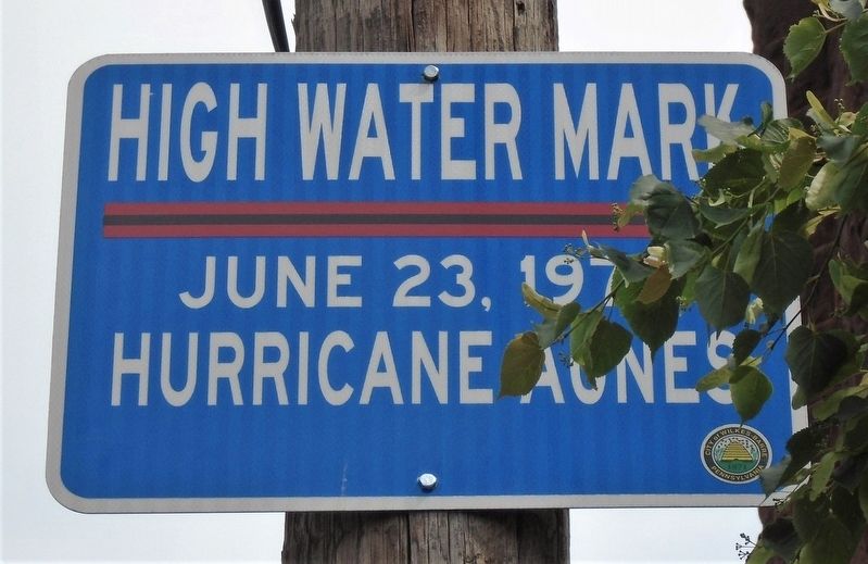 Hurricane Agnes High Water Mark Marker. Click for full size. Hurricane Agnes High Water Mark Marker image. Click for full size.