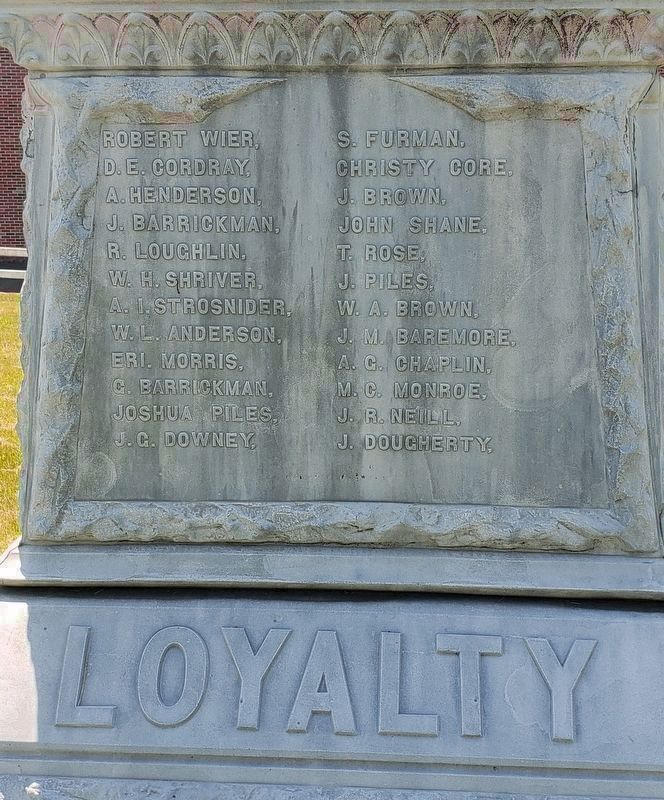 Civil War Monument (North Face). Click for full size. Civil War Monument (North Face) image. Click for full size.