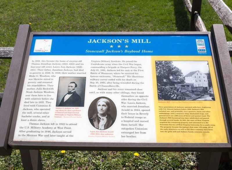 Jackson’s Mill Marker image. Click for full size.