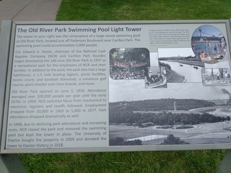 The Old River Park Swimming Pool Light Tower Marker image. Click for full size.