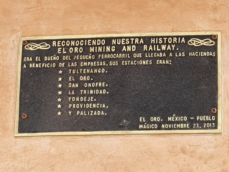 El Oro Mining and Railway Marker image. Click for full size.