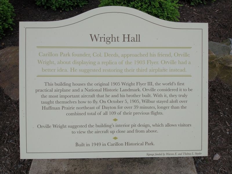 Wright Hall Marker image. Click for full size.