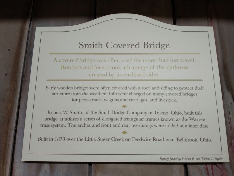 Smith Covered Bridge Marker image. Click for full size.