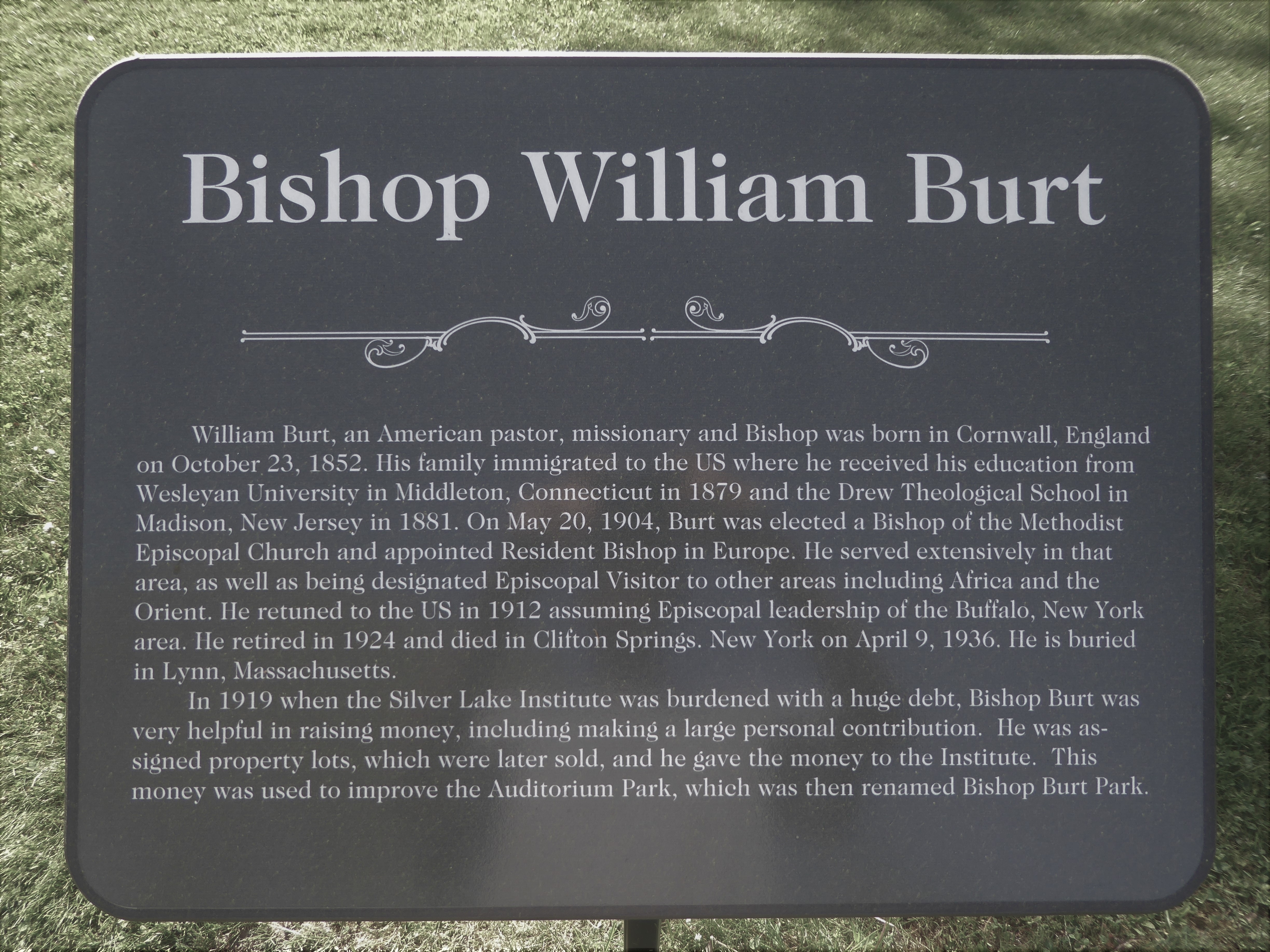 Bishop William Burt Marker