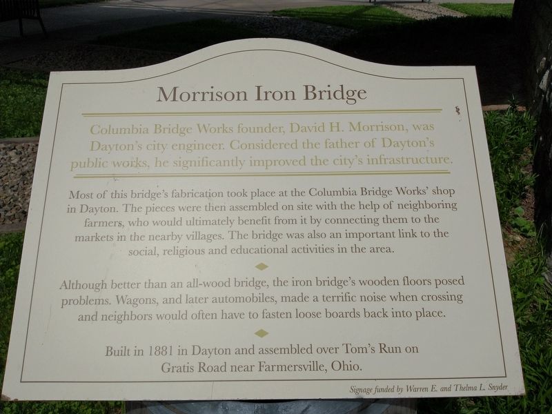 Morrison Iron Bridge Marker image. Click for full size.