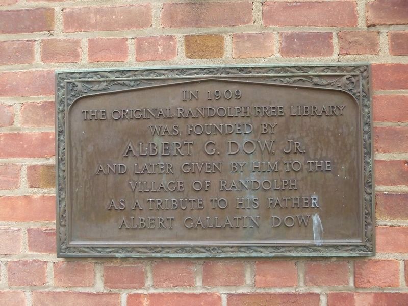 Original Randolph Free Library Marker. Click for full size. Original Randolph Free Library Marker image. Click for full size.