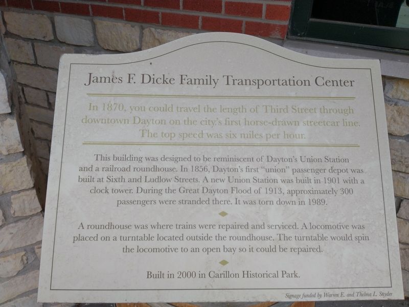 James F. Dickie Family Transportation Center Marker image. Click for full size.