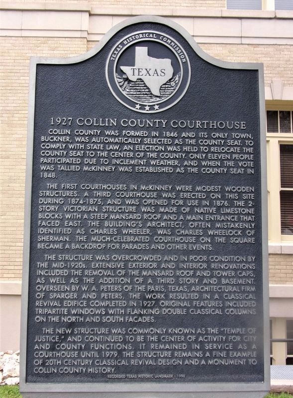 1927 Collin County Courthouse Marker image. Click for full size.