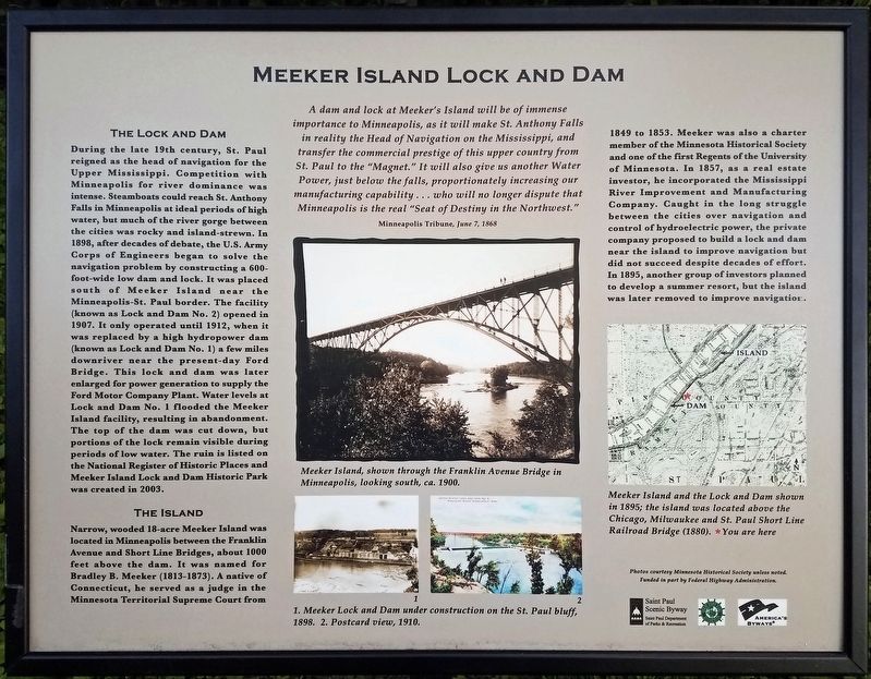 Meeker Island Lock and Dam marker image. Click for full size.
