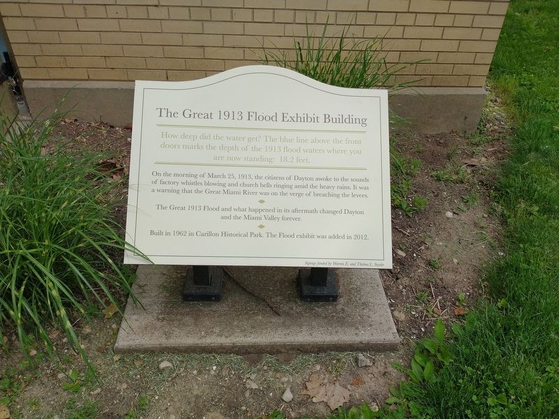 The Great 1913 Flood Exhibit Building Marker image. Click for full size.