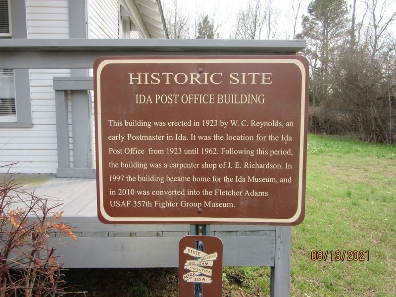 Ida Post Office Building Marker image. Click for full size.