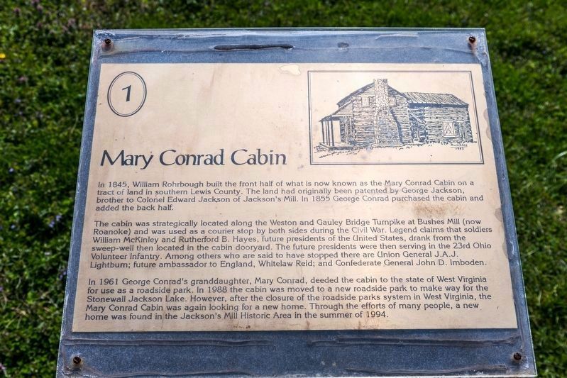 Mary Conrad Cabin Marker image. Click for full size.