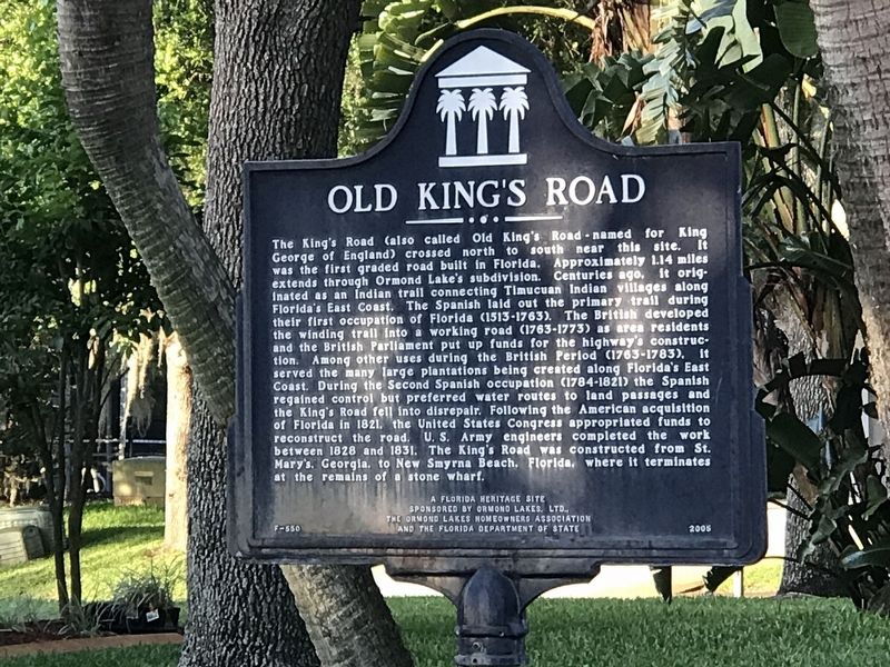 Old King's Road Marker image. Click for full size.