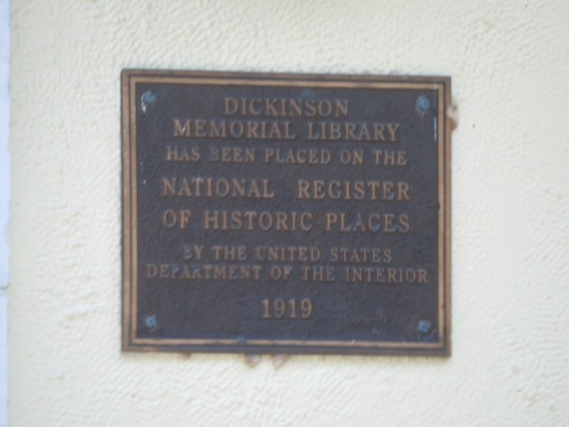 Dickinson Memorial Library Marker image. Click for full size.