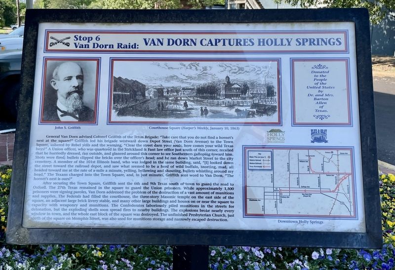 Van Dorn Captures Holly Springs Marker image. Click for full size.