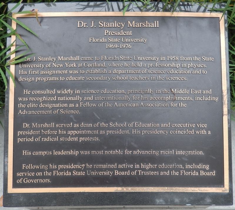 Dr. J. Stanley Marshall Marker. Click for full size. Dr. J. Stanley Marshall Marker image. Click for full size.