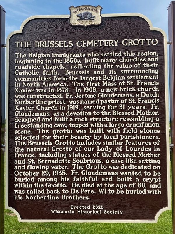 The Brussels Cemetery Grotto Marker image. Click for full size.