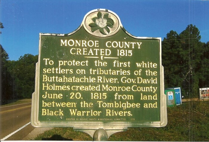 Monroe County Created 1815 Marker is missing.