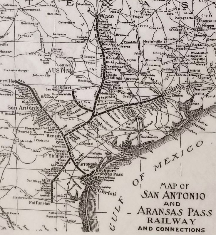 Map of San Antonio and Aransas Pass Railway and Connections image. Click for full size.