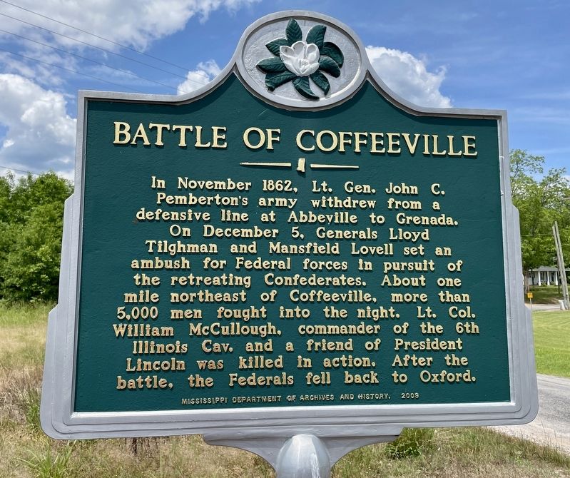 Battle of Coffeeville Marker image. Click for full size.