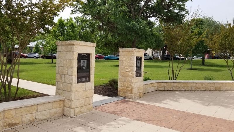 The US Army Private First Class Milton A. Lee Marker is the marker on the right of the two markers. Click for full size. The US Army Private First Class Milton A. Lee Marker is the marker on the right of the two markers image. Click for full size.
