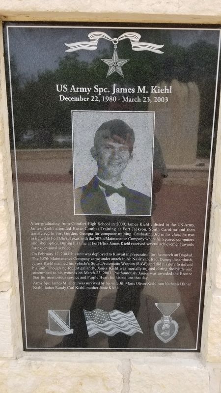 US Army Spc. James M. Kiehl Marker image. Click for full size.