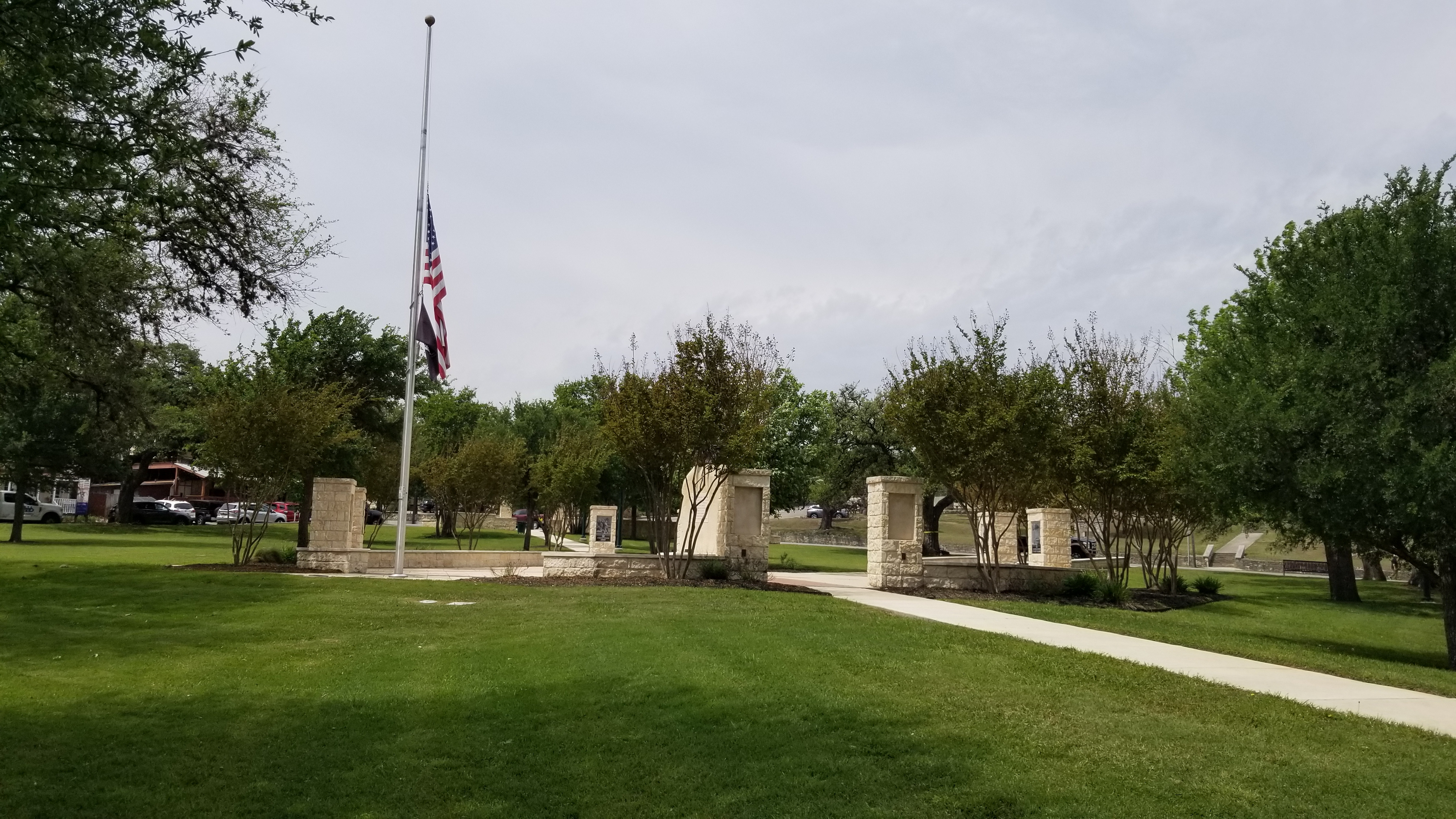 The main view of the Veterans Plaza