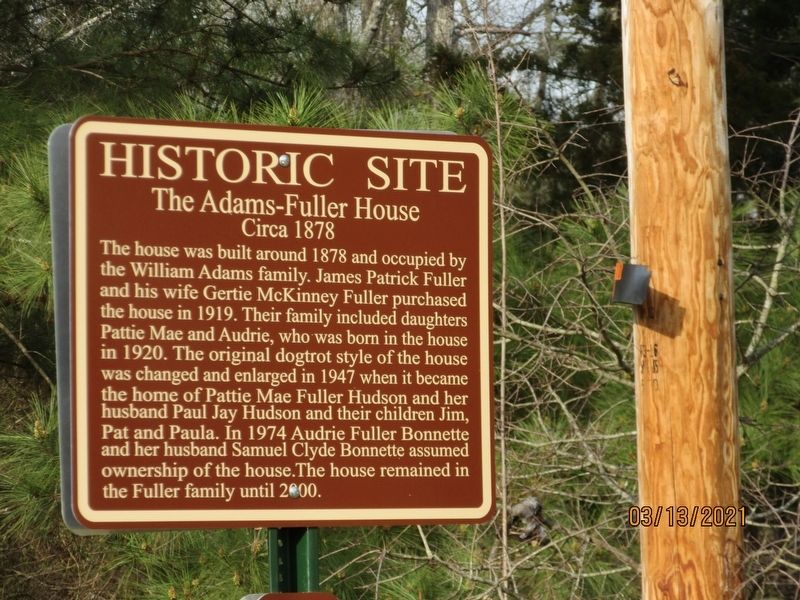The Adams-Fuller House Marker image. Click for full size.
