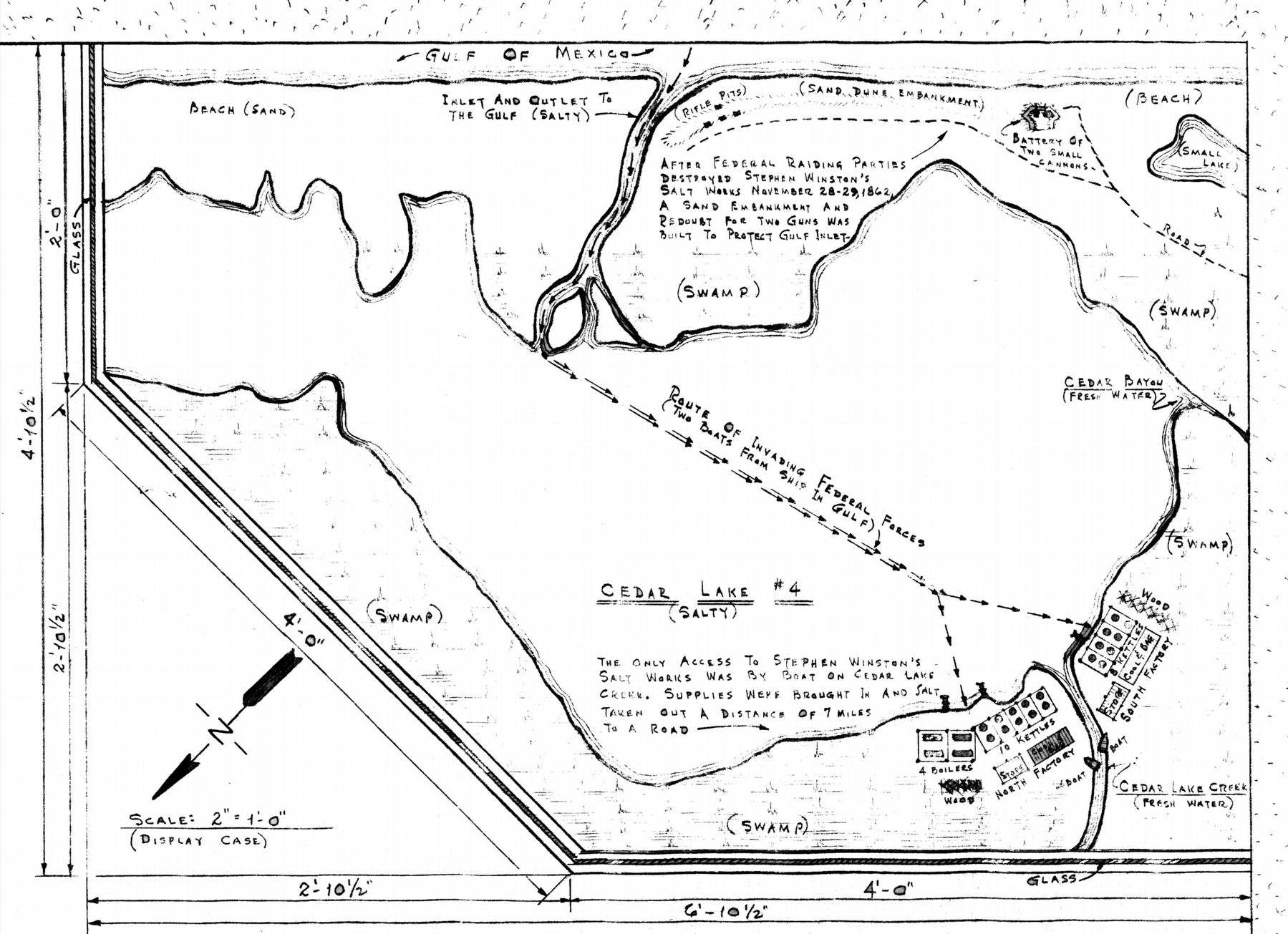 Map showing actual location of Cedar Lake Salt Works image. Click for full size.