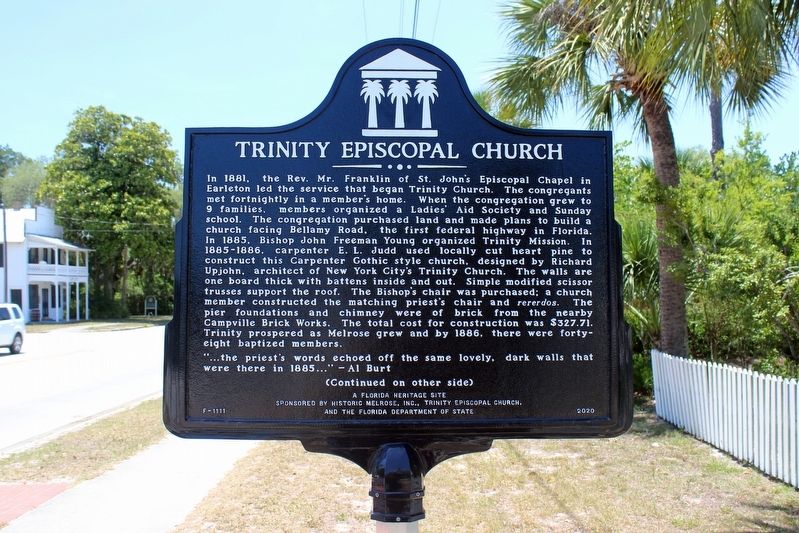 Trinity Episcopal Church Marker Side 1 image. Click for full size.