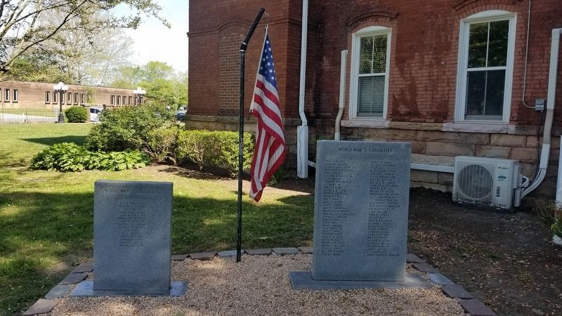 The Morgan County World War I Memorial is the marker on the left of the two markers. Click for full size. The Morgan County World War I Memorial is the marker on the left of the two markers image. Click for full size.