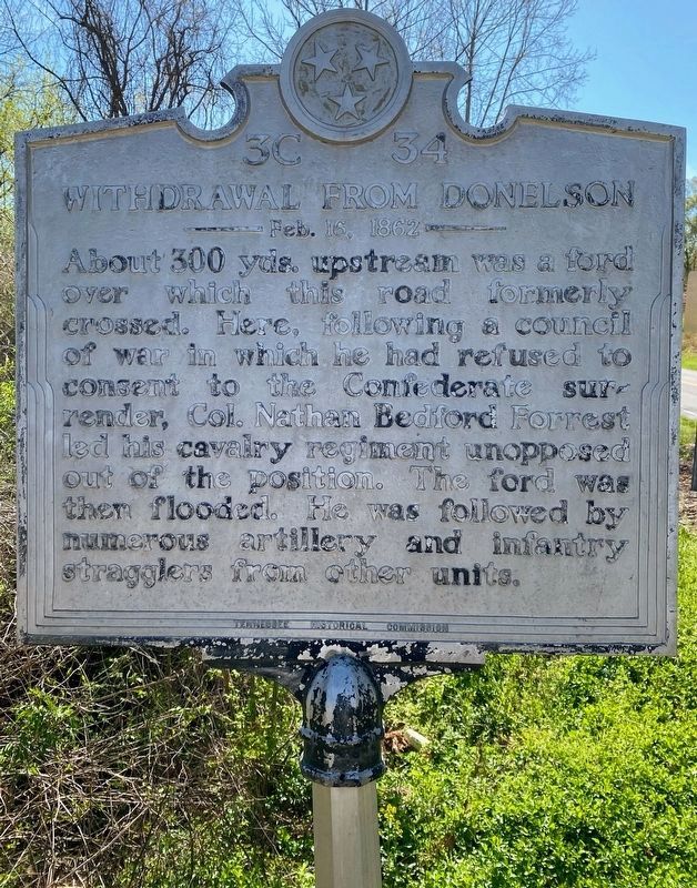 Withdrawal From Donelson Marker image. Click for full size.
