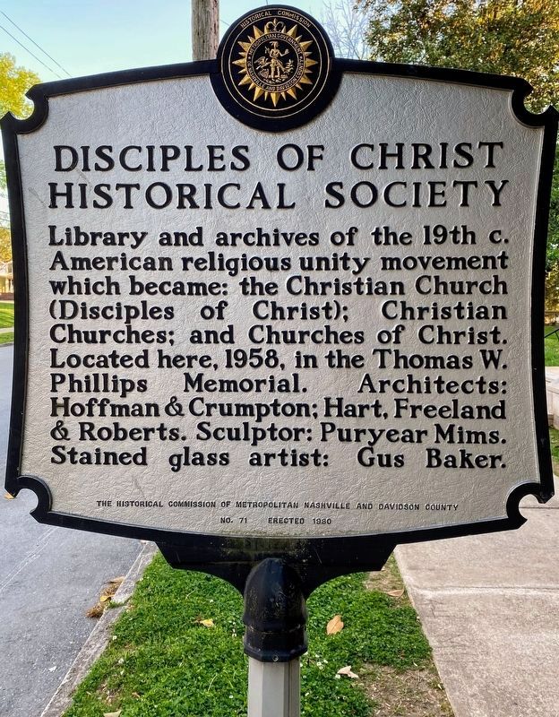 Disciples of Christ Historical Society Marker image. Click for full size.