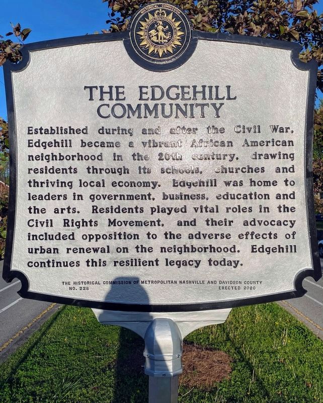 The Edgehill Community Marker image. Click for full size.